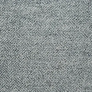 Silver Grey All Wool Geo Parquet Weave Coating