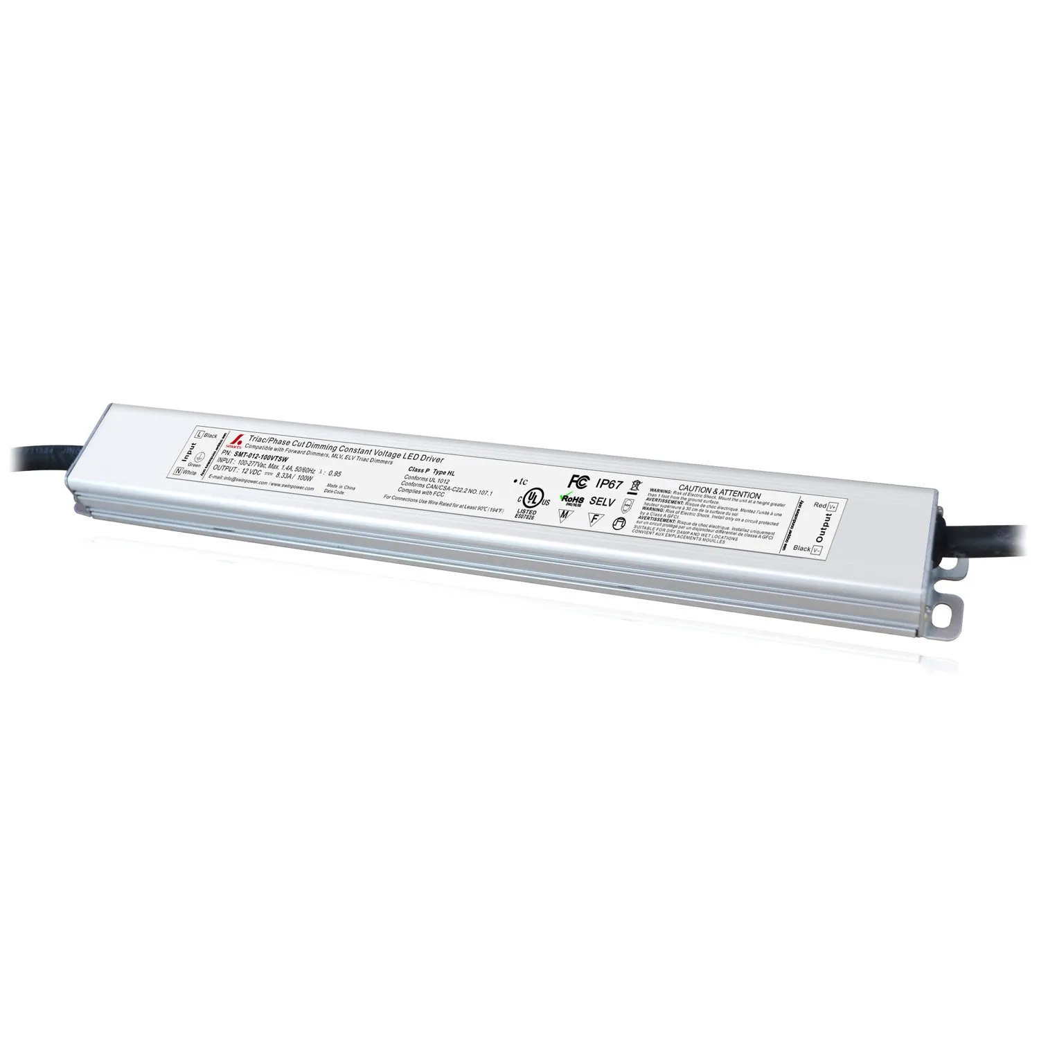 Slim Size Triac Dimmable LED Driver 100W (IP67)