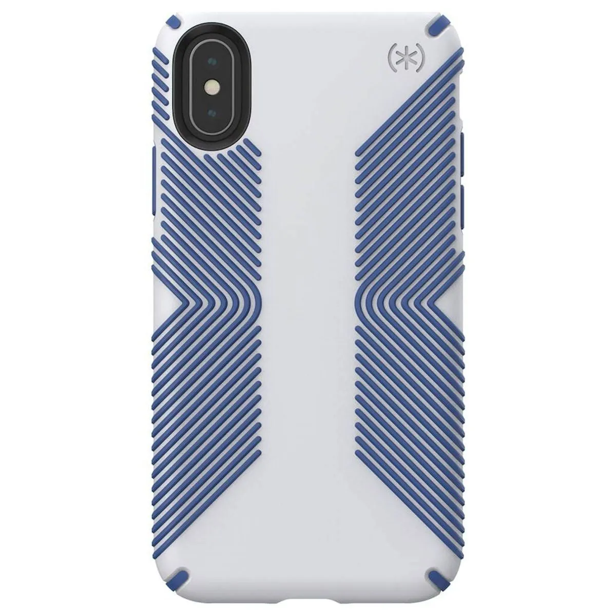 Speck Presidio Grip Series Case for iPhone Xs/X - Microchip Gray/Ballpoint Blue