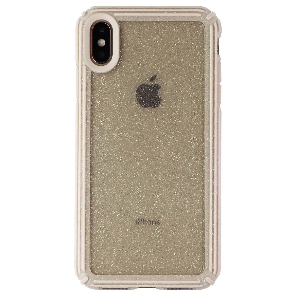 Speck Presidio V-GRIP Case for Apple iPhone XS Max - Gold Glitter/Calfskin Brown