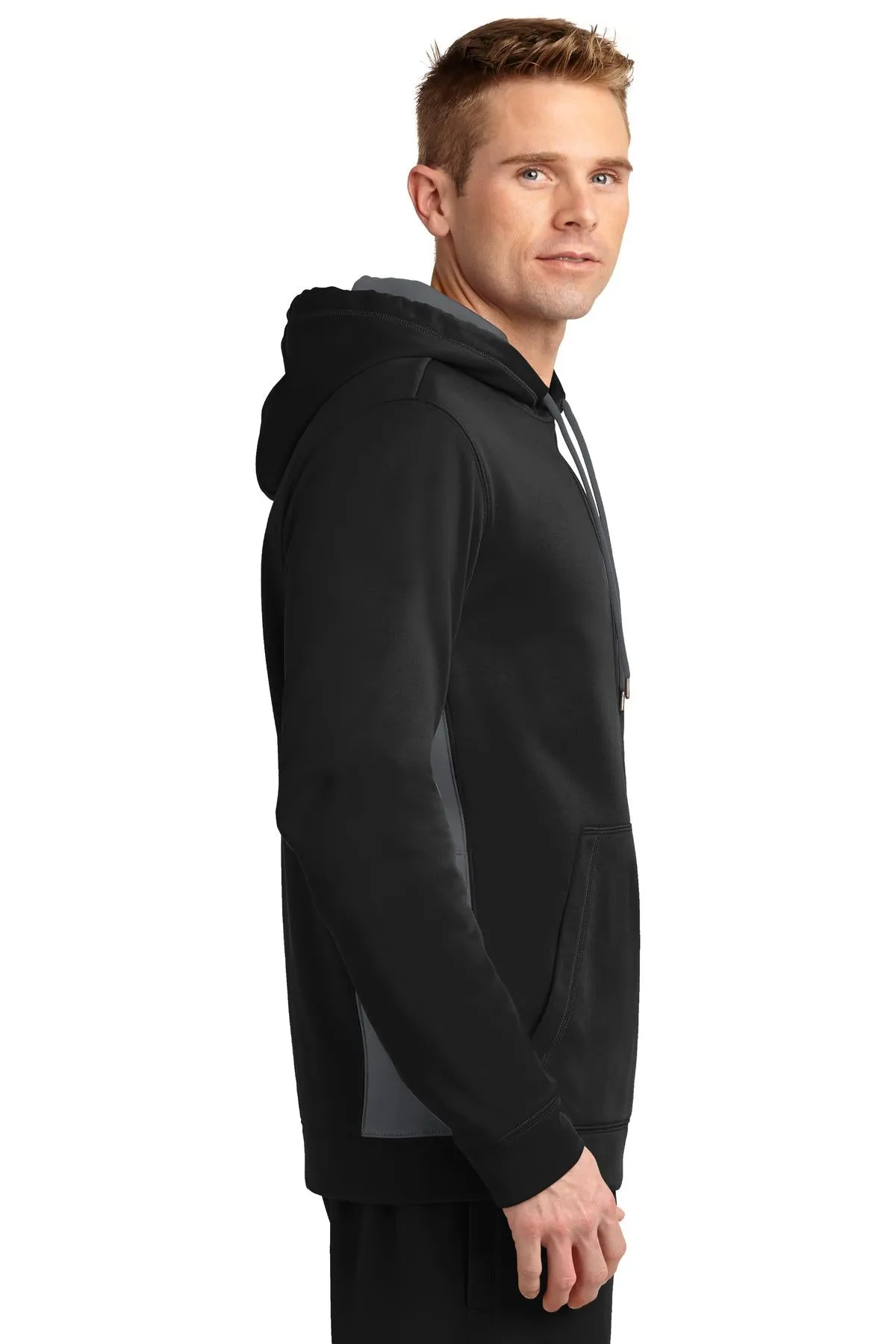 Sport-Tek® Sport-Wick® Fleece Colorblock Hooded Pullover. ST235