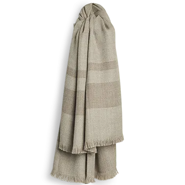 Striped Baby Alpaca Scarf - Taupe