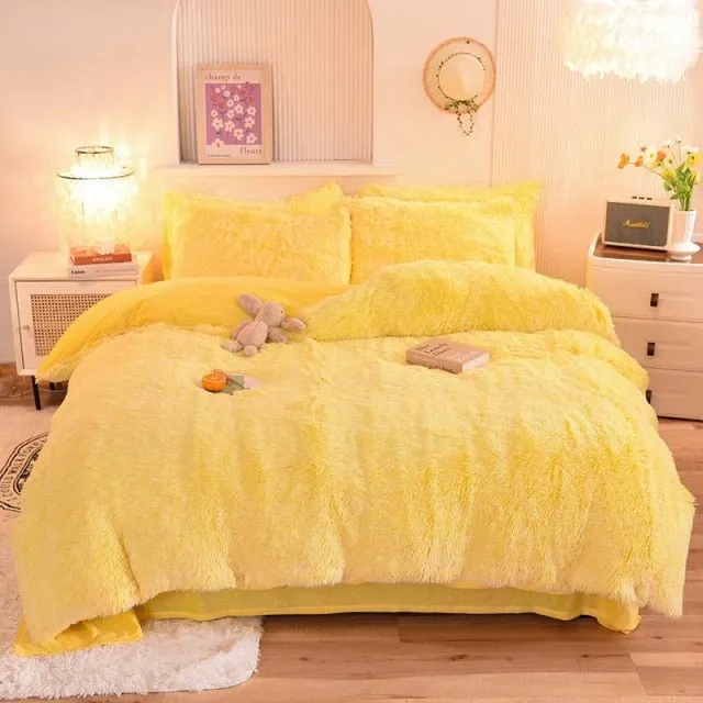 Super Shaggy Coral Fleece Warm Cozy Bedding Cover Set