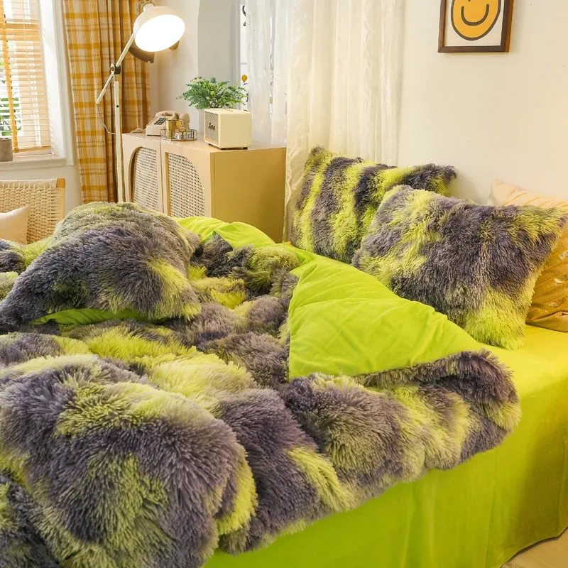 Super Shaggy Coral Fleece Warm Cozy Bedding Cover Set