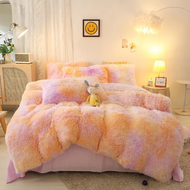 Super Shaggy Coral Fleece Warm Cozy Bedding Cover Set