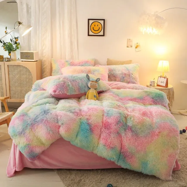 Super Shaggy Coral Fleece Warm Cozy Bedding Cover Set