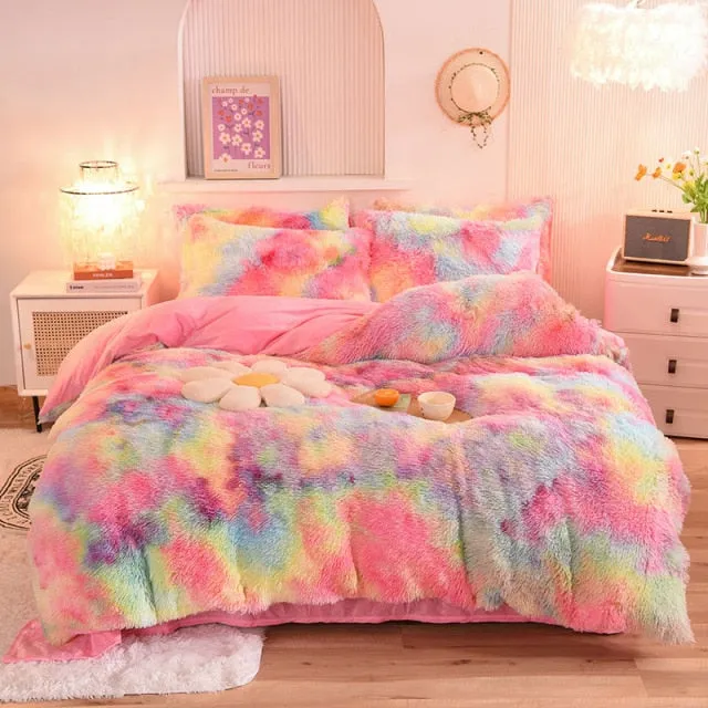 Super Shaggy Coral Fleece Warm Cozy Bedding Cover Set