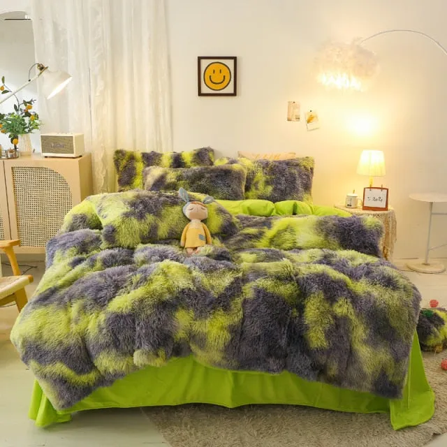 Super Shaggy Coral Fleece Warm Cozy Bedding Cover Set