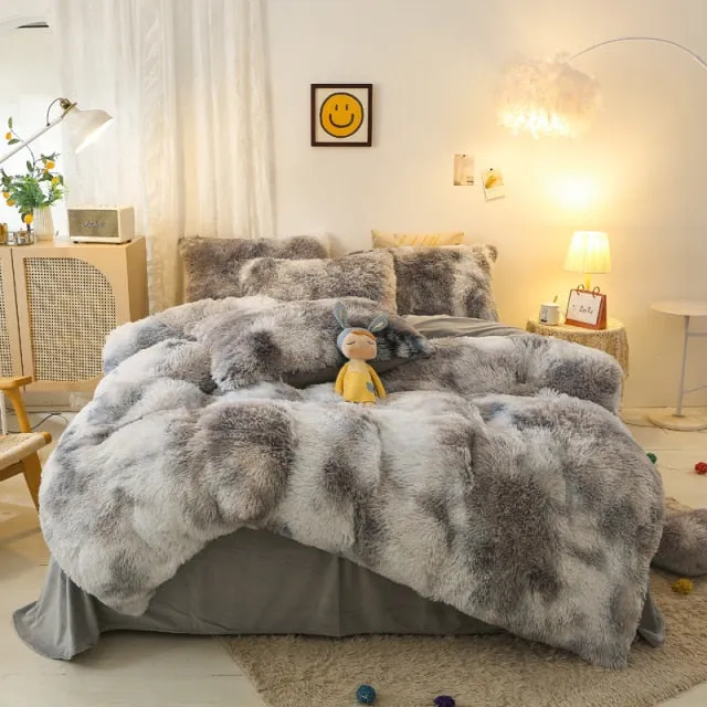 Super Shaggy Coral Fleece Warm Cozy Bedding Cover Set