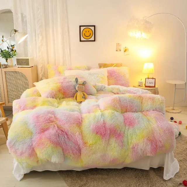 Super Shaggy Coral Fleece Warm Cozy Bedding Cover Set