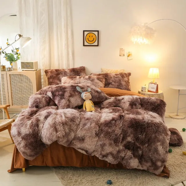 Super Shaggy Coral Fleece Warm Cozy Bedding Cover Set