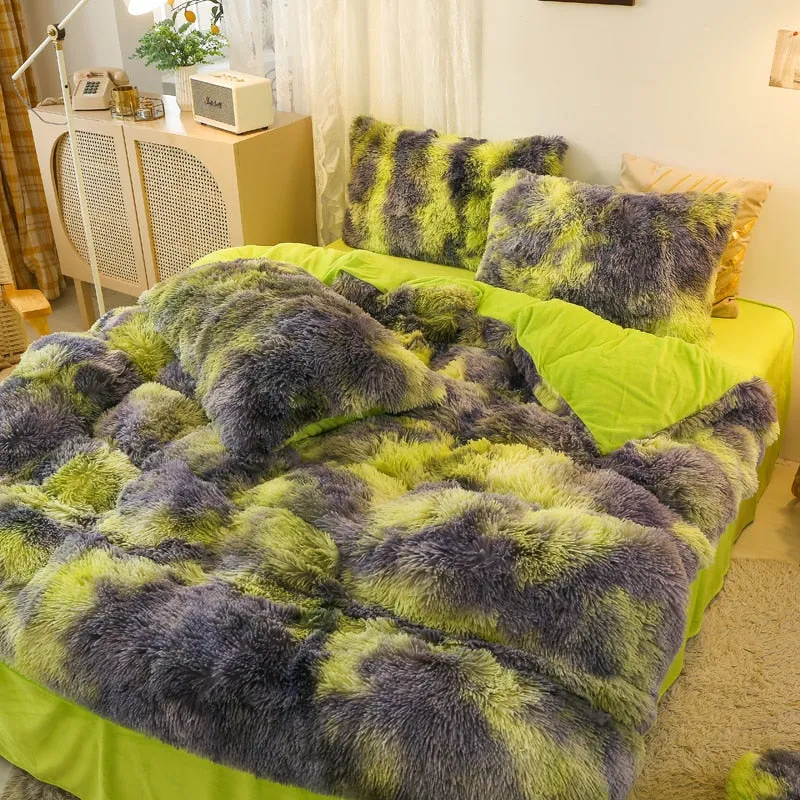 Super Shaggy Coral Fleece Warm Cozy Bedding Cover Set