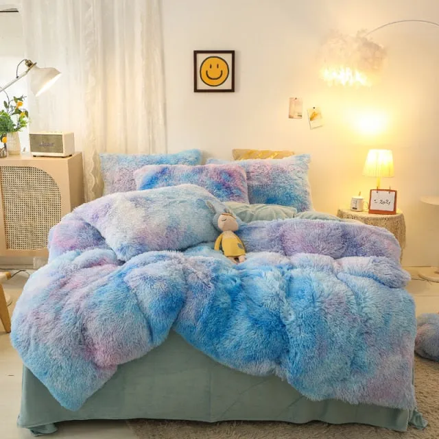 Super Shaggy Coral Fleece Warm Cozy Bedding Cover Set