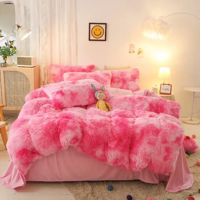 Super Shaggy Coral Fleece Warm Cozy Bedding Cover Set