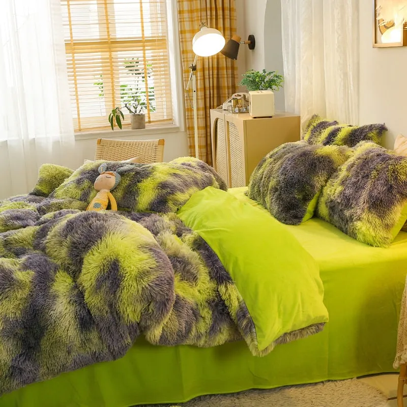 Super Shaggy Coral Fleece Warm Cozy Bedding Cover Set