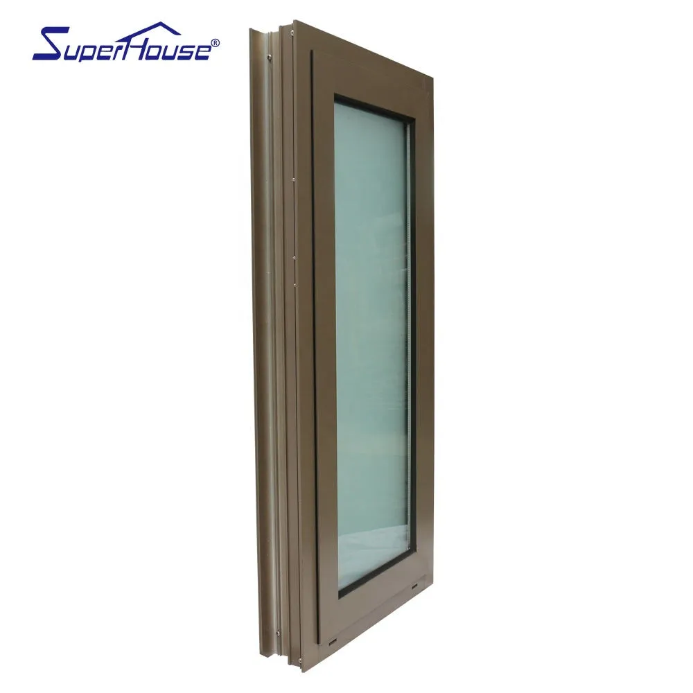 Superhouse brown china warm proof sample tilt awning window with green glass