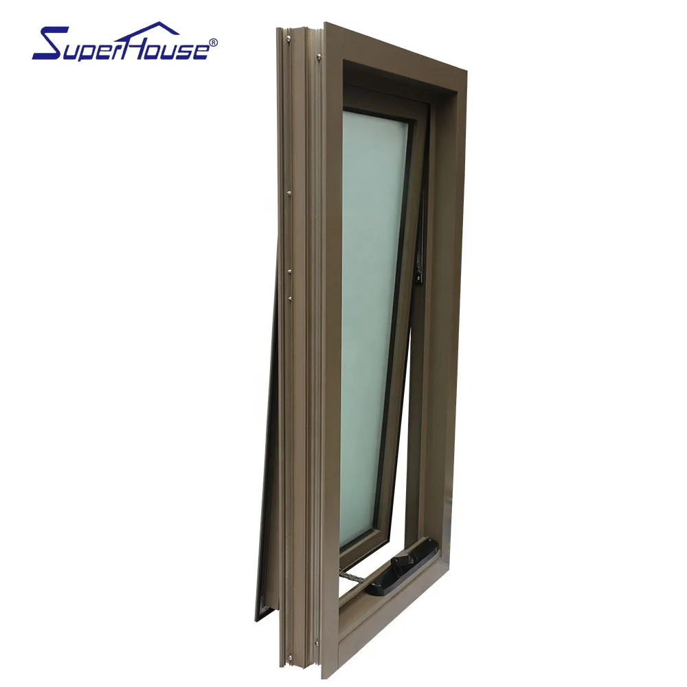 Superhouse brown china warm proof sample tilt awning window with green glass