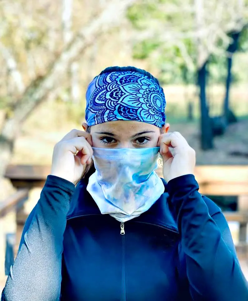 The LEGEND - Neck Gaiter (Navy Blue Tie Dye)