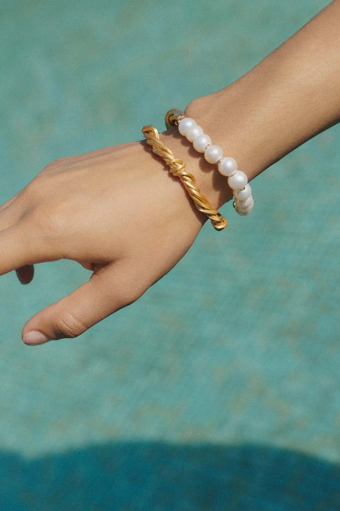 The State We're In - Pearl and Gold Plated Cuff