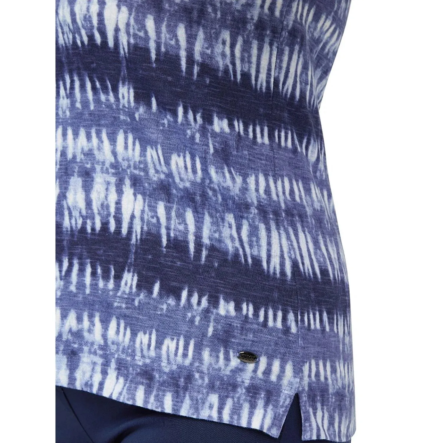 TIGI 14/16 Ikat Print Notch Neckline Top