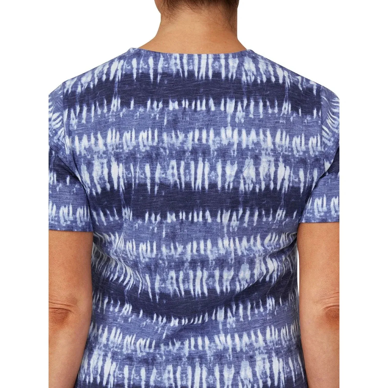 TIGI 14/16 Ikat Print Notch Neckline Top