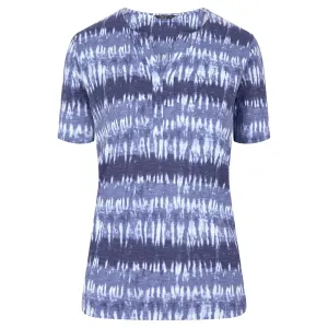 TIGI 14/16 Ikat Print Notch Neckline Top