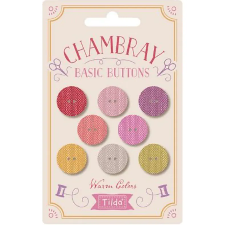 Tilda- Chambray Buttons Warm Colors 16mm 8pc