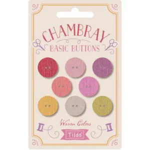 Tilda- Chambray Buttons Warm Colors 16mm 8pc