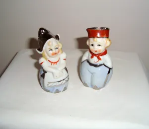 Vintage Ceramic Dutch Girl/ Boy Salt & Pepper Pots/ Shakers