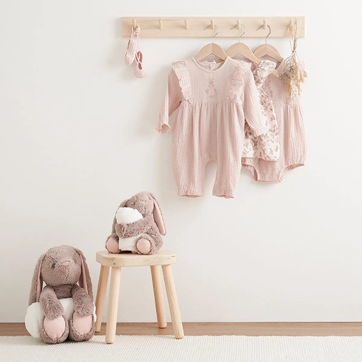 Warm Blush Organic Muslin Baby Jumpsuit