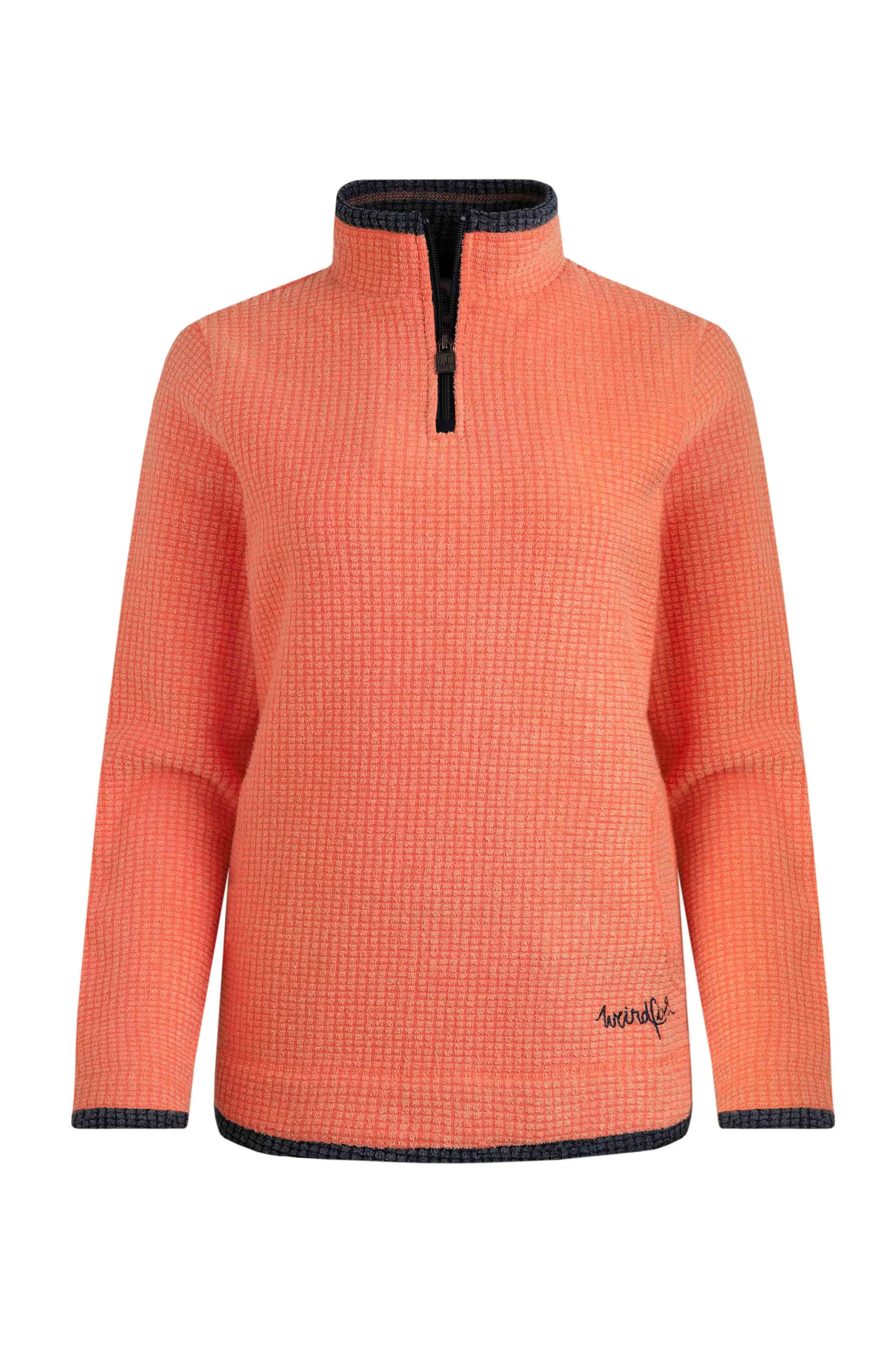 Weird Fish 16 Pumpkin Beye Eco 1/4 Zip Grid Fleece