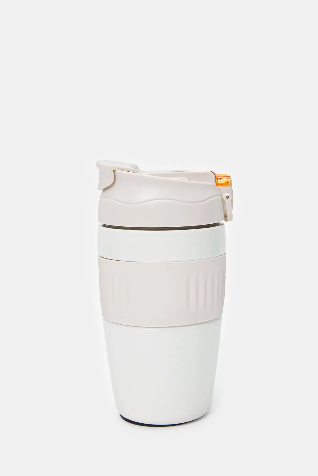 White Travel Mug With Insulated Straw (450ml)