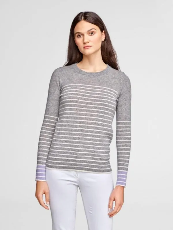 White   Warren - Essential Striped Crewneck White Multi