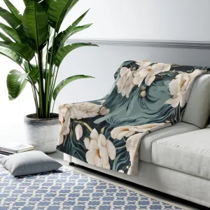 Winter Flowers, Sherpa Fleece Blanket for Cozy Warmth, 50"x60"