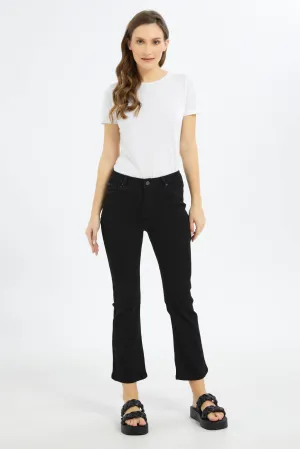 Women Black Flare Jeans