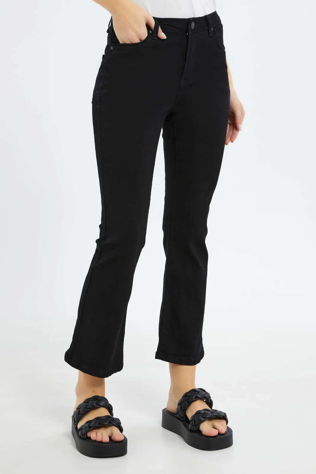 Women Black Flare Jeans