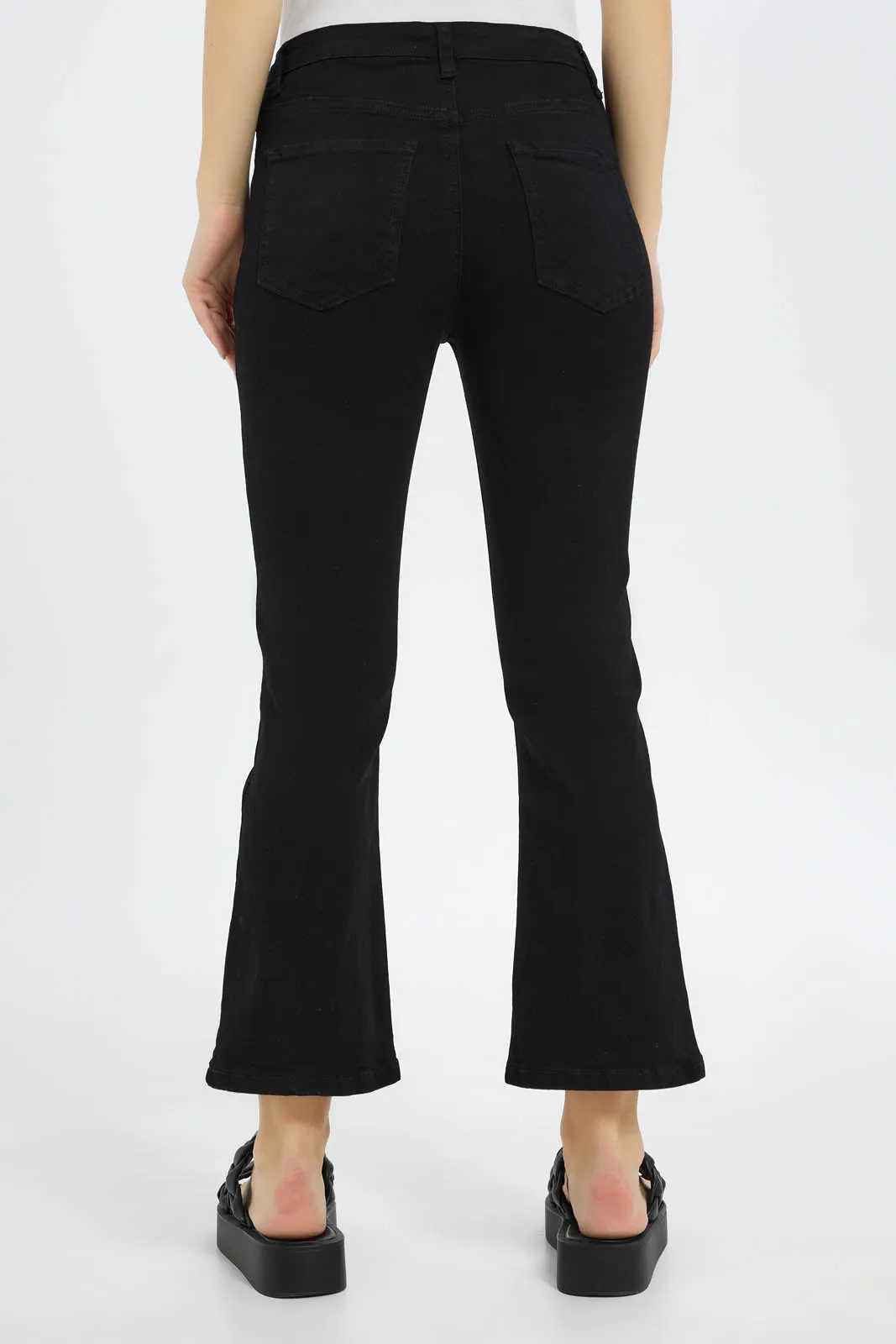 Women Black Flare Jeans