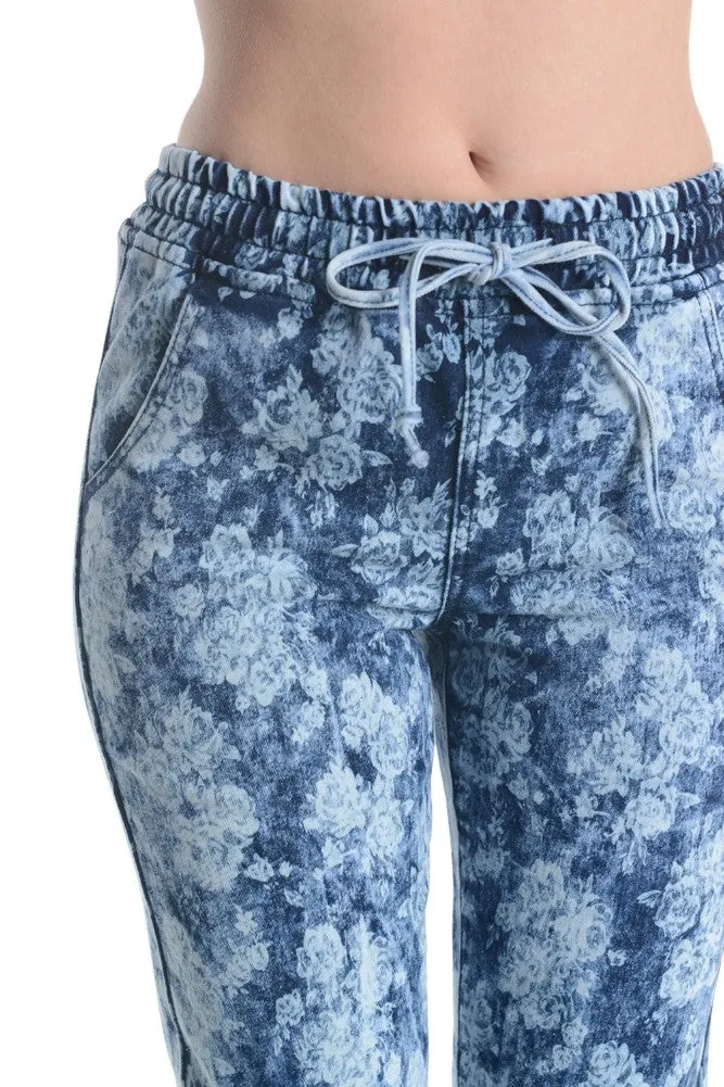 Women's Flower Print Jogger Pants