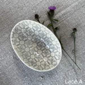 Wonki Ware Oval Bowl - Extra Small - Warm Grey Lace