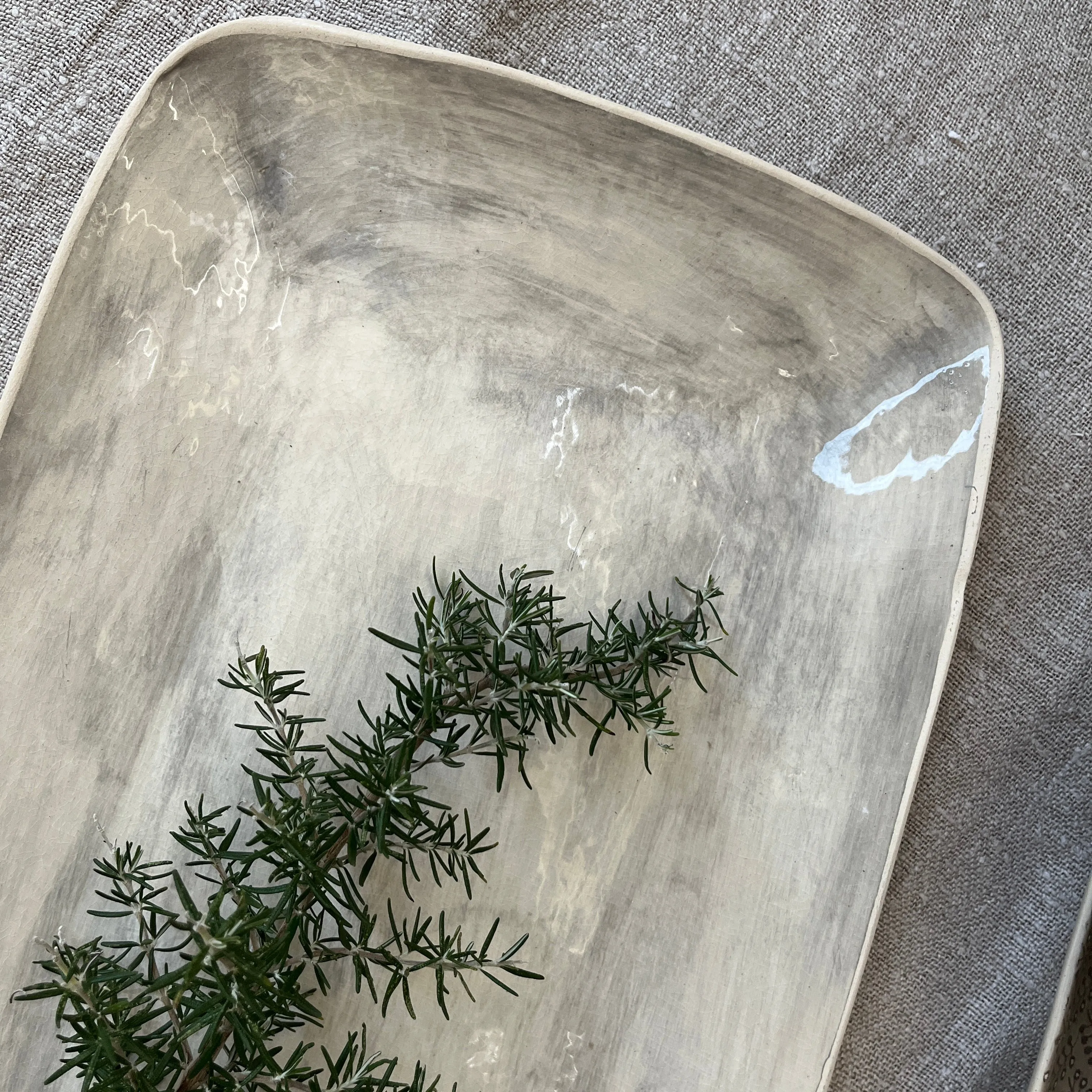 Wonki Ware Trough Platter - Large - Warm Grey Wash (SECOND)