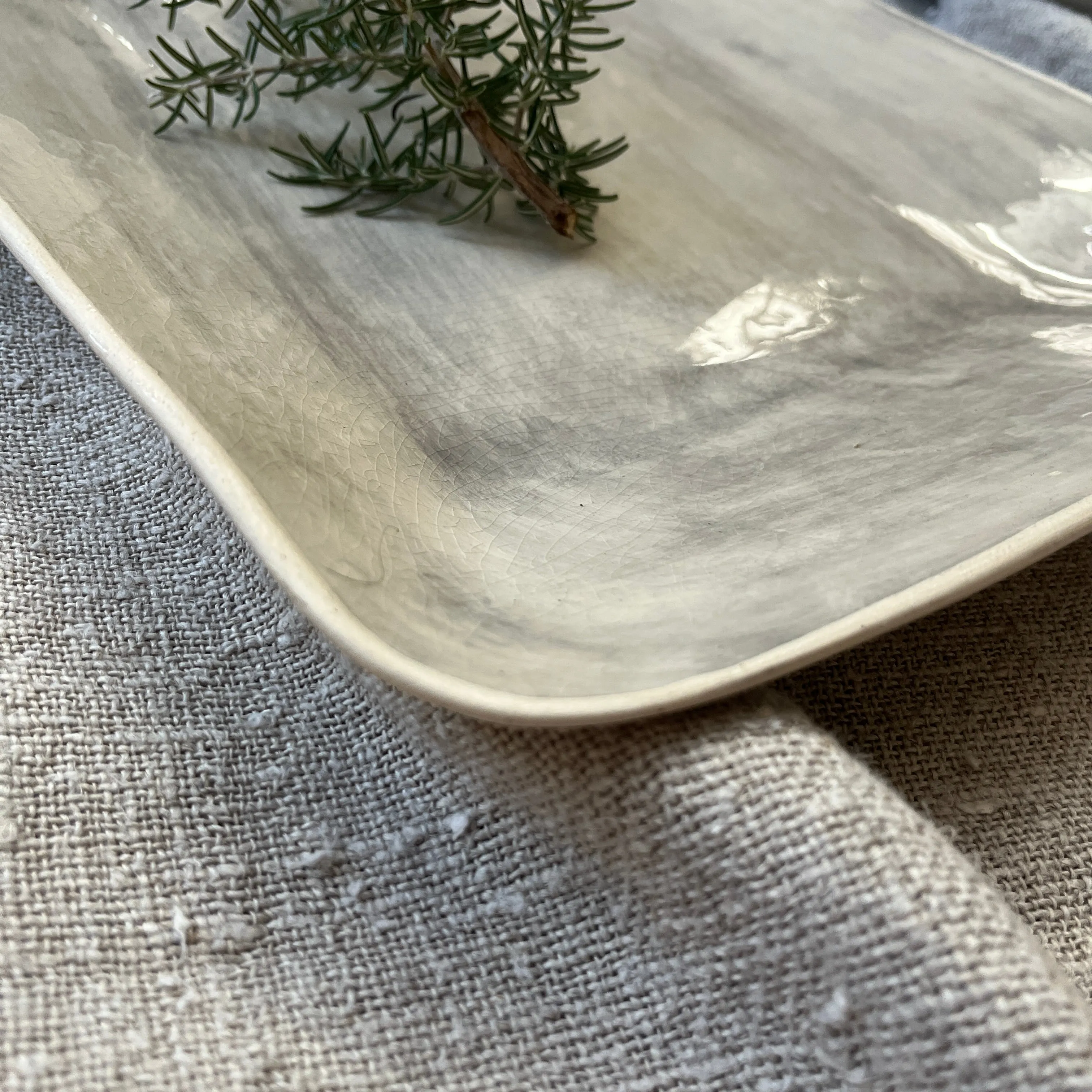 Wonki Ware Trough Platter - Large - Warm Grey Wash (SECOND)