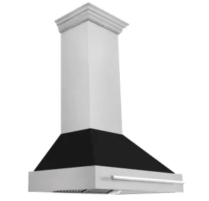 ZLINE 30" DuraSnow Stainless Steel Range Hood with Black Matte Shell (8654SNX-BLM-30)